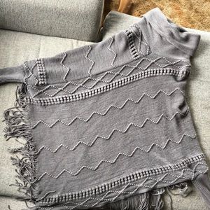 Knit turtle neck poncho